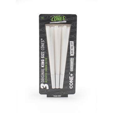 3 x The original Cones mit Aktivkohlefilter King Size bleached