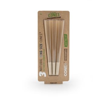  3 x The original Cones mit Aktivkohlefilter King Size unbleached