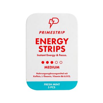 Primestrip Energy Strips, Medium Mint, 40mg Koffein