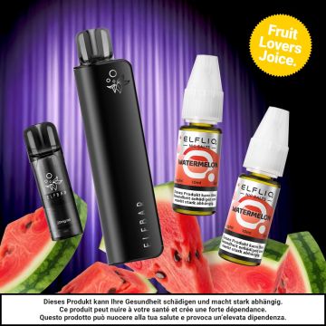 Bundle ELFBAR ELFA Master Kit + Empty Pod + 2 ELFLIQ, Watermelon