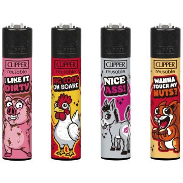 1 x Clipper Slogan Sexy Animals, assortiert