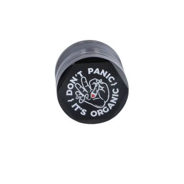 Grinder Aluminium Don't Panic, schwarz, 4tlg.