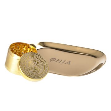 Alu Grinder Gold 4tlg. mit Rolling Tray 