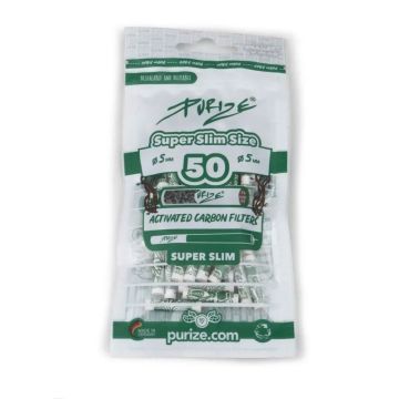Purize Super Slim Size Aktivkohlefilter, White - 50Stk.