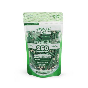 Purize - Xtra Slim Size Aktivkohlefilter Green - 250Stk.