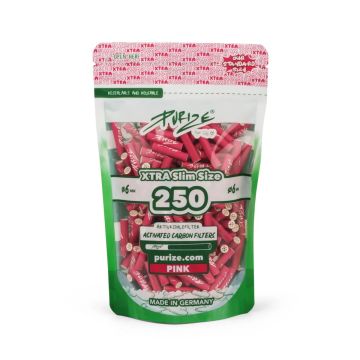 Purize - Xtra Slim Size Aktivkohlefilter Pink - 250Stk.