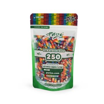Purize - Xtra Slim Size Aktivkohlefilter Rainbow - 250Stk.