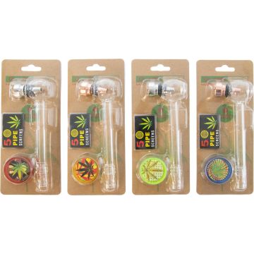 Purpfeife Set classic, Glas, Assortiert