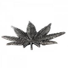 Räucherstäbchenhalter Cannabis, silber - 13cm