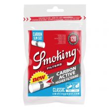 Smoking Slim Watte-Filter Classic Aktivkohle- 6mm - Einzelbeutel