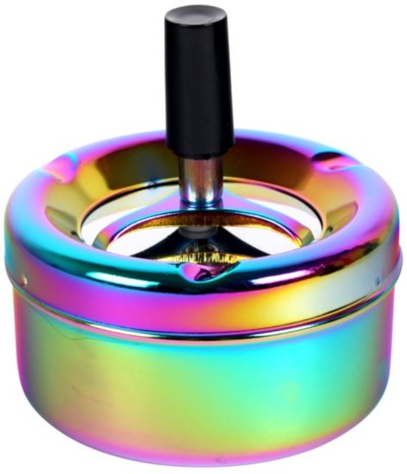 Drehaschenbecher Shiny 9cm - Rainbow