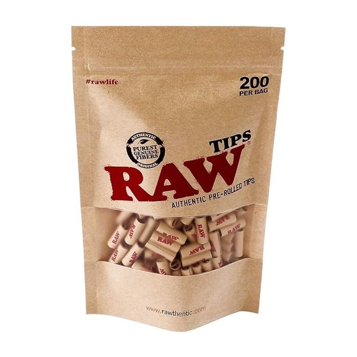 RAW Prerolled Tips BAG, 200 Tips
