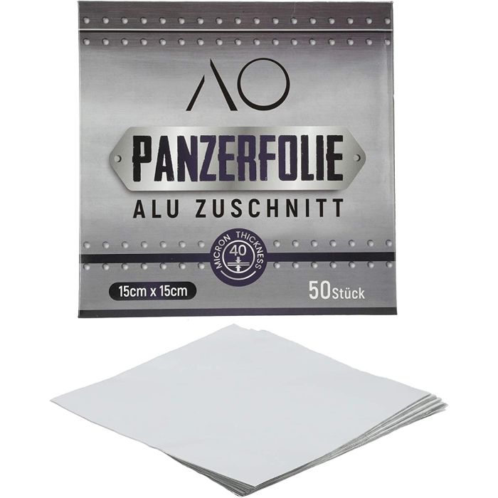 AO Panzer Alufolie Zuschnitt 15 x 15 cm 