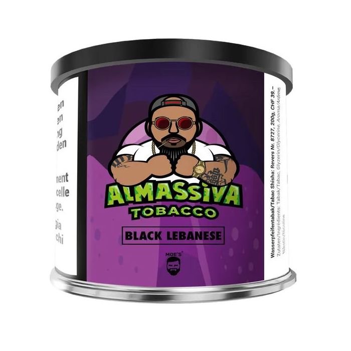 Al Massiva Shisha Tabak - Black Lebanese 200g