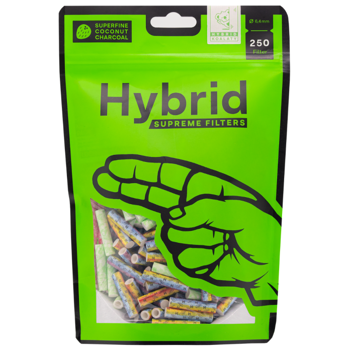 6 x 250er Bag Hybrid Supreme Aktivkohlefilter Bunt - 6.4mm 