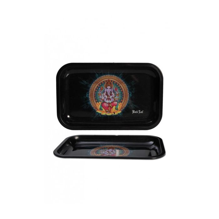 Black Leaf Rolling Tray Ganesha, 18 x 14 cm 